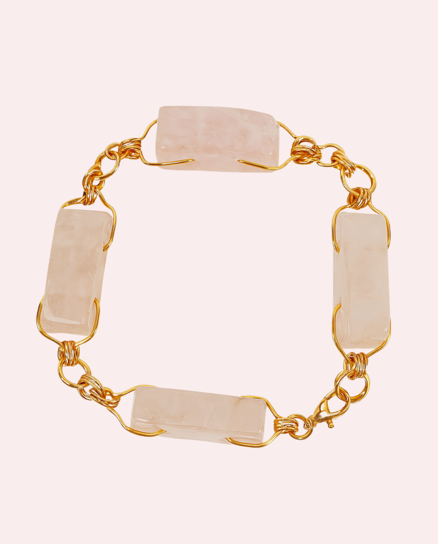 Bracelet quartz rose artisanal – Bijou énergétique Éclat d’Amour by MaitéCréa